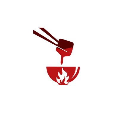 Kore Gıda logosu, Japon gıda logosu, Çin yemeği logosu, menü için vektör illüstrasyonu, kafe, restoran, bar, poster, amblem, çıkartma, logo, etiket, Asya festivali,