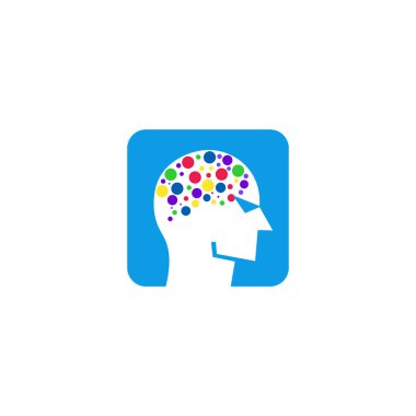 Beyin aktivitesi kavramı. İnsan kafası. Yaratıcı fikir, akıl, standart olmayan düşünce logosu.