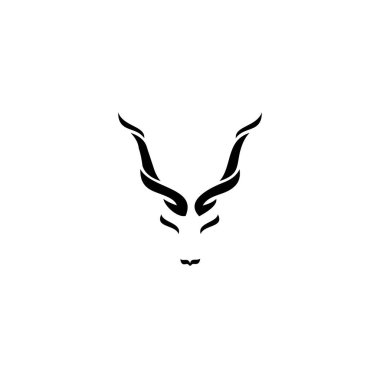 Geyik Kafa Logosu Tasarımı. Beyaz arkaplanda izole.