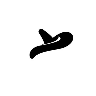 Cadı şapkası vektörünün silueti. Simge vektör karikatürü Cadılar Bayramı