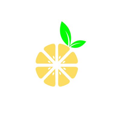 Turuncu meyve vektör çizimi beyaz arkaplanda izole edildi. yaratıcı tasarım meyve logosu vektör illüstrasyonu minimum düzlük.