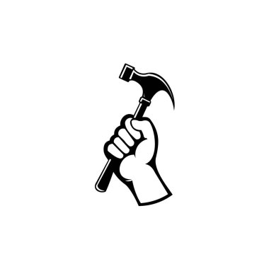 el simgesi logo tasarımı illüstrasyon şablonu. İnşaat logosu şablonu