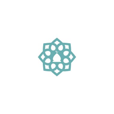 Cami Logosu Şablon Tasarım Vektörü, Beyaz arkaplan, Modern Cami simgesi illüstrasyonu.