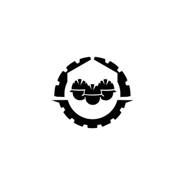 Mühendis Logo Şablon Tasarım Vektörü. Mühendislik ve inşaat. Endüstriyel mühendislik işçileri.