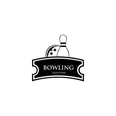 Bowling Logosu Şablon Tasarım Vektörü. İş işaretleri şablonları, simgeler, kimlik tasarım elemanları ve nesneler.