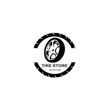 Tekerlek mağazası logo vektör tasarımı. düz stil trend modern logottip tasarım vektör çizimi.