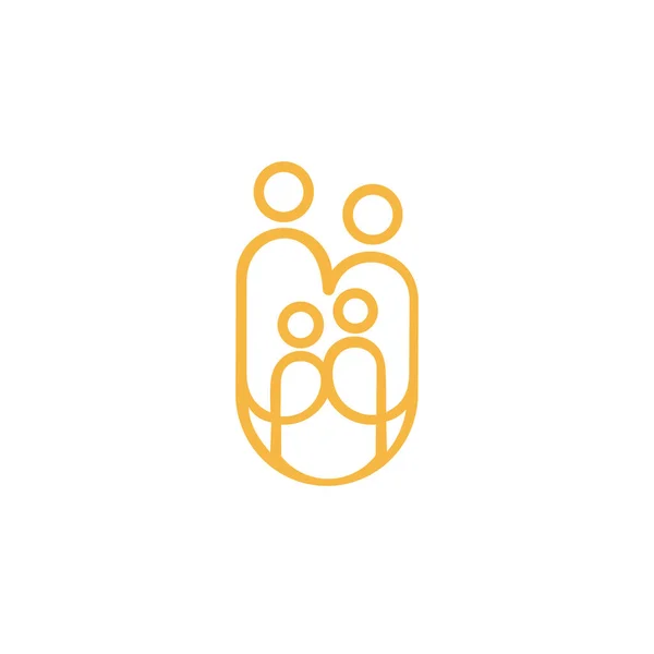 Family Icon Vector Happy Family Vector Design Emblem Design White — Stock Vector
