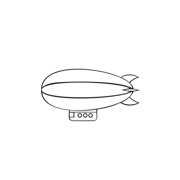 Ícone Aerostático Balão Dirigível Ícone Dirigível Plana Moda Design Emblema — Vetor de Stock