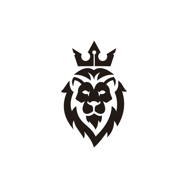 Logotipo Del Rey León Cabeza León Vector Corona Elementos Para — Vector de stock