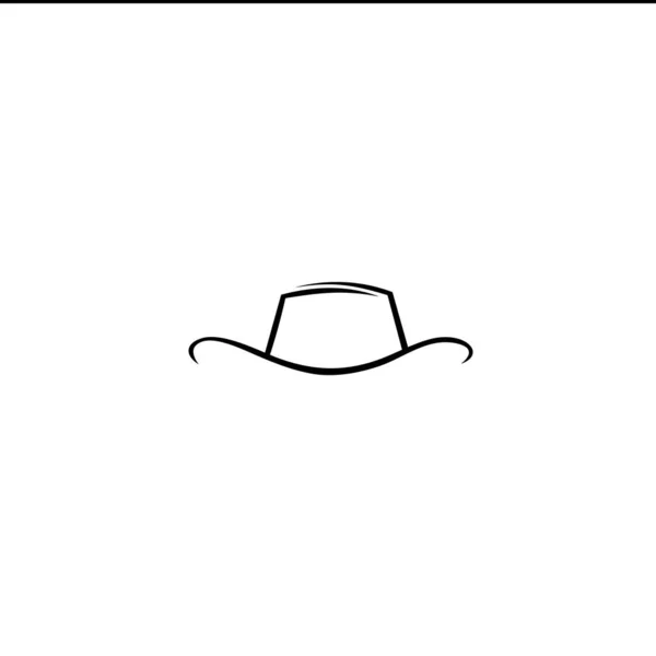 牛仔帽图标 复古帽 白色背景的标志设计 — 图库矢量图片