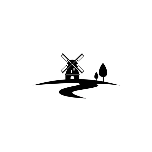 Farm House Logotipo Conceito Isolado Fundo Branco —  Vetores de Stock