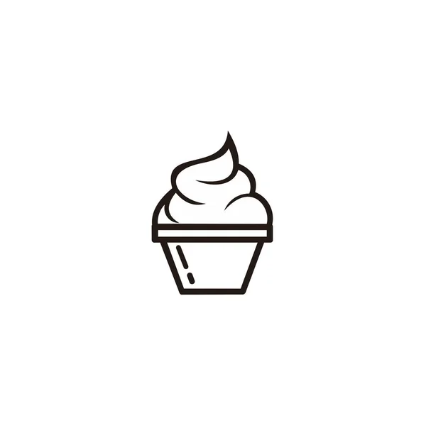 Ikon Cup Cake Etichetta Del Forno Logo Del Fornaio Icona — Vettoriale Stock