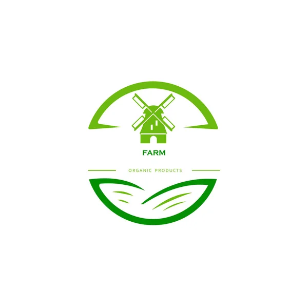 Λογότυπο Έννοιας Farm House Απομονωμένο Λευκό Φόντο — Διανυσματικό Αρχείο