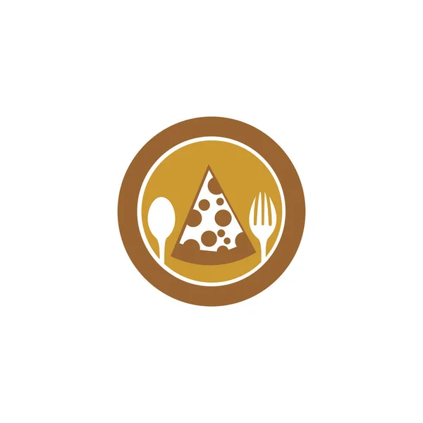 Значок Пиццы Фаст Фуда Эмблема Ресторана Быстрого Питания Логотип Пиццы — стоковый вектор
