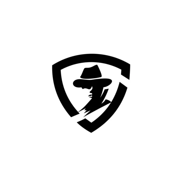 Hacker Icon Agente Espía Escudo Seguridad Logo Para Botones Sitios — Archivo Imágenes Vectoriales