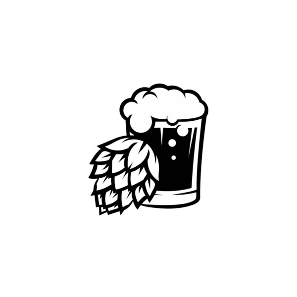Copo Cerveja Ilustração Vetorial Isolado Ícones Bebidas Para Uso Restaurantes — Vetor de Stock