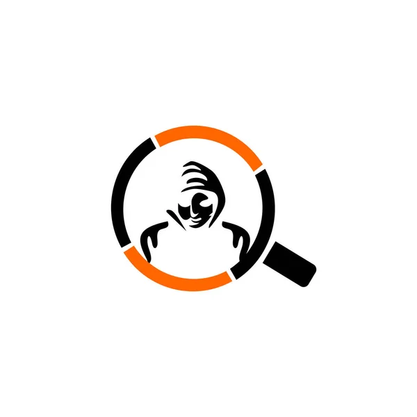 Hacker Icon Agente Espía Escudo Seguridad Logo Para Botones Sitios — Vector de stock