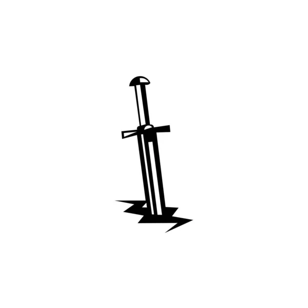シンプルな剣のアイコン どんなプラットフォームや目的のために使用することができる剣のシンボル — ストックベクタ