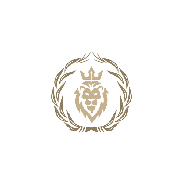 Logotipo Rei Leão Cabeça Leão Vetor Coroa Elementos Para Identidade —  Vetores de Stock
