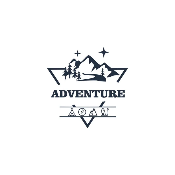 Mountain Camping Geschenk Camping Und Outdoor Abenteuer Embleme — Stockvektor