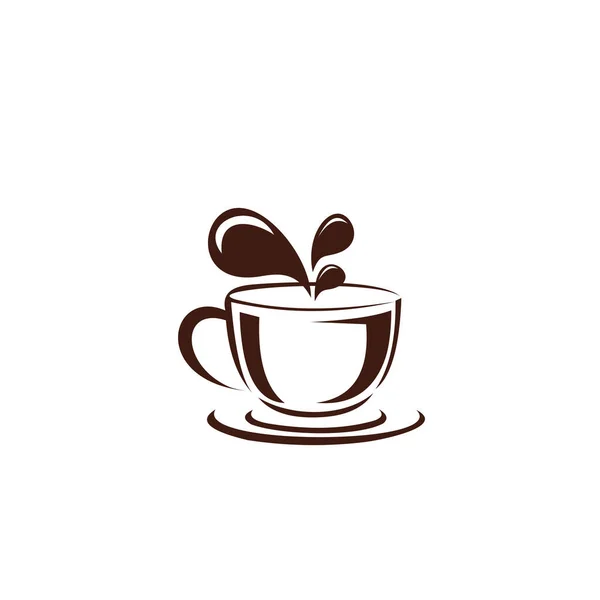 Ilustración Diseño Café Monolina Minimalista Simple Logotipo Vector Icono Taza — Archivo Imágenes Vectoriales