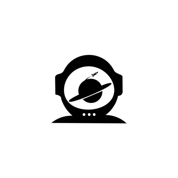 Spaceman Logo Design Vecteur Plat Illustration Élément Simple Concept Astronomie — Image vectorielle