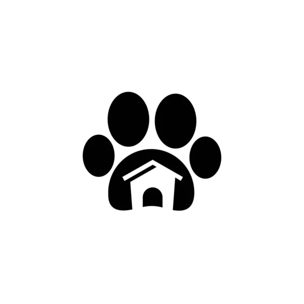 Dog House Logo Pet Shop Vector Illustration White Background — Stock Vector