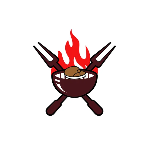 Steak House Logo Steak Icon Bbq Grill Menu Vector Illustratie — Stockvector