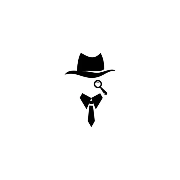 Spion Vektor Isolierte Flache Illustration Detektivsymbol Isoliert Auf Weißem Hintergrund — Stockvektor
