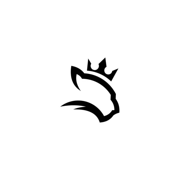 Lion King Logo Lion Crown Logo Design Simple Elegant Design — Stock Vector