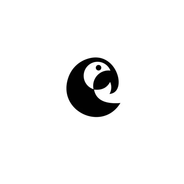 Papageienvogel Logo Design Vektor Isoliert Auf Weißem Hintergrund — Stockvektor