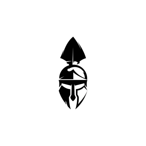 Sílhueta Capacete Espartano Símbolo Guerreiro Logotipo Espartano Capacete Espartano Símbolo — Vetor de Stock