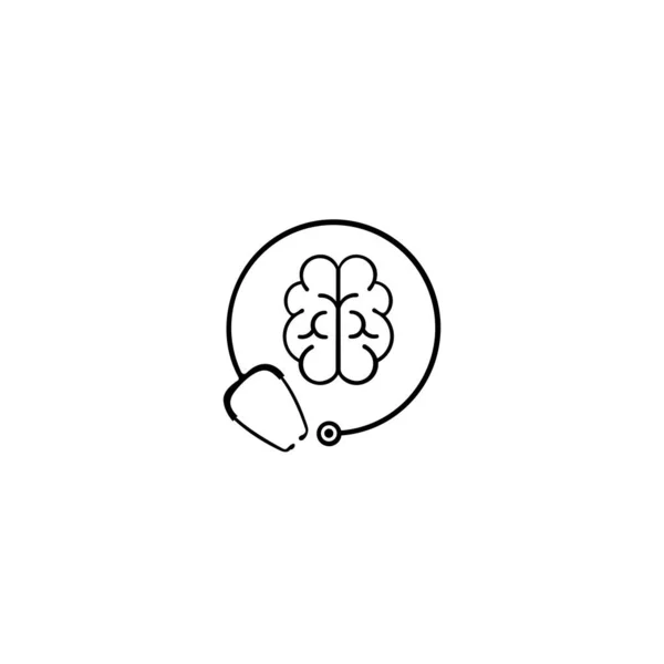 Vector Diseño Plantilla Logotipo Cuidado Cerebral Tendencia Estilo Plano Moderno — Archivo Imágenes Vectoriales