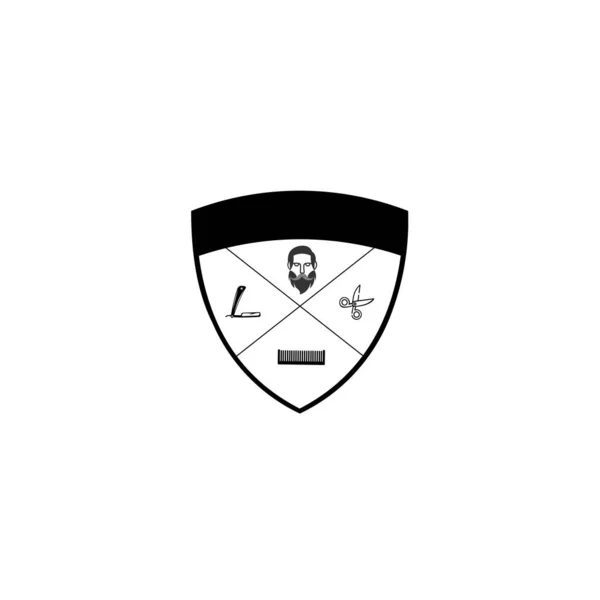 Λογότυπο Για Κομμωτήριο Ασπρόμαυρο Λογότυπο Για Κουρείο Ρετρό Εκτύπωση Για — Διανυσματικό Αρχείο