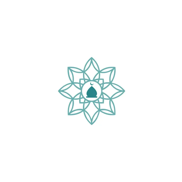 Moschea Logo Template Design Vector Sfondo Bianco Moschea Moderna Icona — Vettoriale Stock