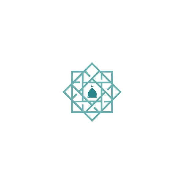 モスクのロゴテンプレートデザインベクトル 白の背景 現代モスクのアイコンイラスト — ストックベクタ