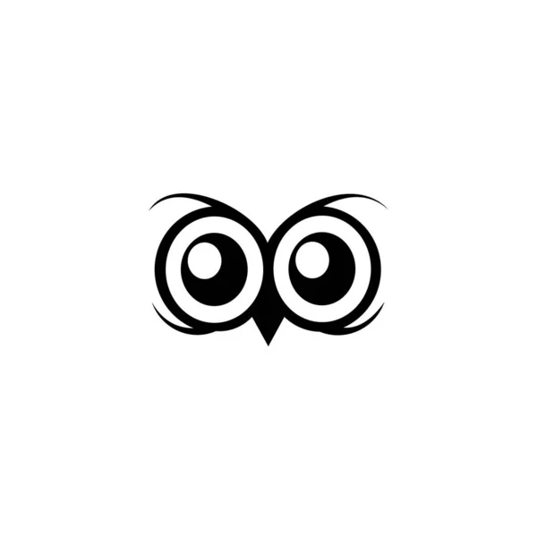 Baykuş Gözü Logosu Basit Modern Baykuş Logosu Şablonu — Stok Vektör