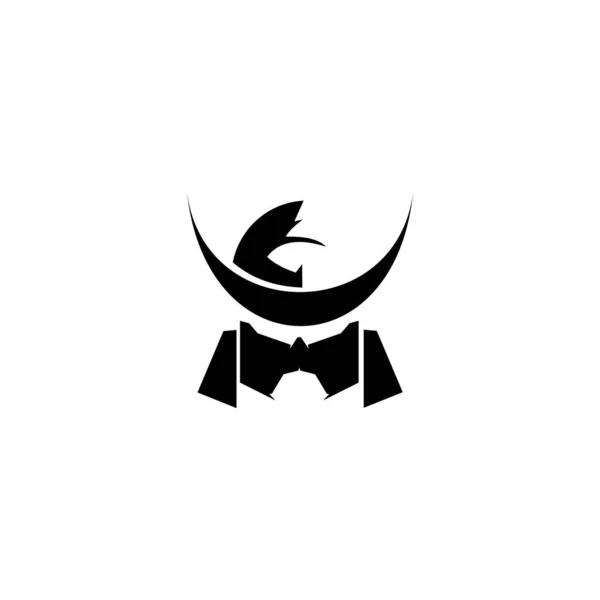 Ninja Warrior Логотип Дизайн Векторный Шаблон Милым Стилем Смешные Векторные — стоковый вектор