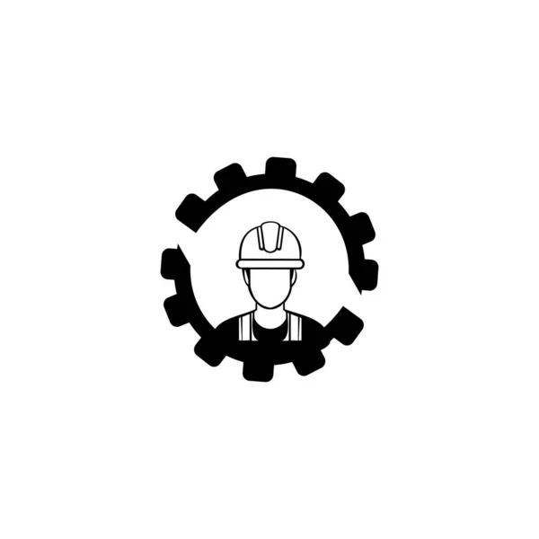 Wektor Projektowania Szablonu Logo Inżyniera Ilustracja Wektora Konstrukcji Płaskiej — Wektor stockowy