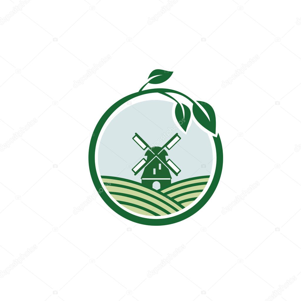 Farm House concept logo, Isolated on white background.