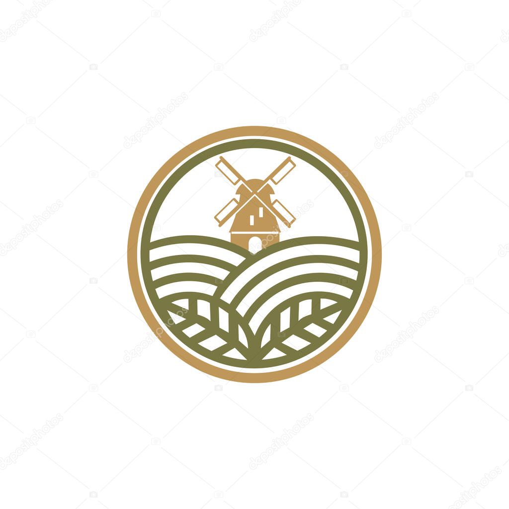 Farm House concept logo, Isolated on white background.