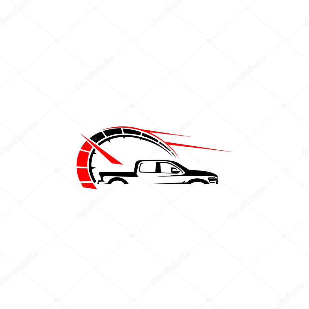 Pick up truck, truck logo template. vector illustration on white background.