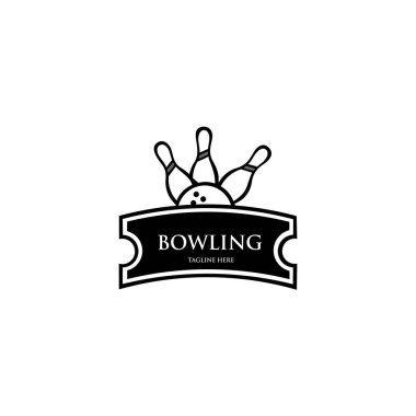 Bowling Logosu Şablon Tasarım Vektörü. İş işaretleri şablonları, simgeler, kimlik tasarım elemanları ve nesneler.