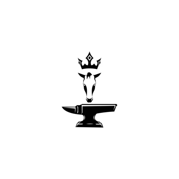 Blacksmith Vector Emblem Badge Logo Isolated White Vector Illustration — Stock Vector