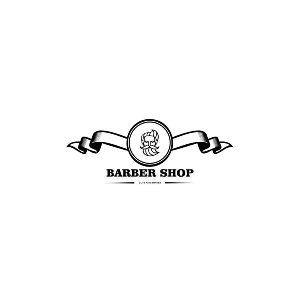 Logo Hairdresser Black White Logo Barbershop Retro Printing Haircut Salons — Stock Vector