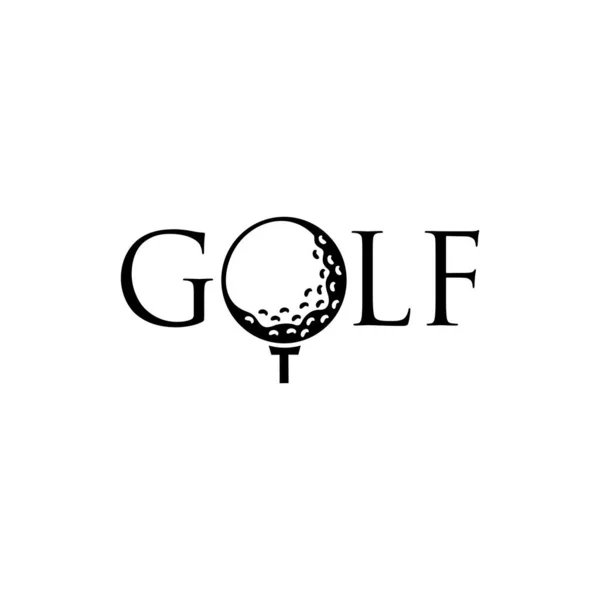 Golf Sport Дизайн Логотип Gold Club Изолированный Белом Фоне — стоковый вектор