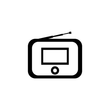 Radyo ikonu, radyo illüstrasyonu- Vektör retro radyo