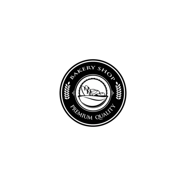 Ekmek Sepeti Logosu Vektör Çizimi Pastane Amblemi Tasarımı Tasarım Menüsü — Stok Vektör