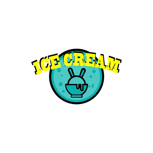 Ice Cream Logo Elementi Terminali Design Gelateria Illustrazione Vettoriale — Vettoriale Stock