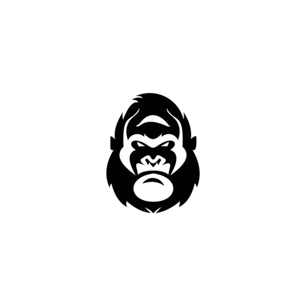 Gorilla Gezicht Vector Aap Gorilla Gezicht Hoofd Zwart Logo Afbeelding — Stockvector